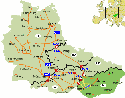 Karte Ungarn - Karte Balaton - Ferienorte